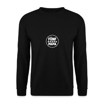 Fünf Sterne Papa - der beste Papa auf der Welt - Unisex Pullover - Schwarz - Vorne - Alina (178cm) & Michal (187cm)