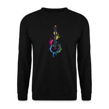 Graffiti guitar - Unisex Sweatshirt - black - Front - Alina (178cm) & Michal (187cm)