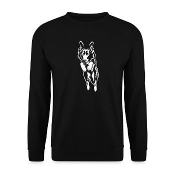 German Shepherd "Black Edition" - Unisex Sweatshirt - black - Front - Alina (178cm) & Michal (187cm)