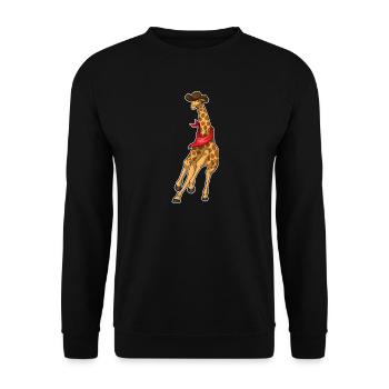 Girafe Cowboy Cowboy Chapeau - Sweat-shirt Unisexe - noir - Devant - Alina (178cm) & Michal (187cm)