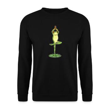 Frosch Yoga Fitness Gymnastik - Unisex Pullover - Schwarz - Vorne - Alina (178cm) & Michal (187cm)