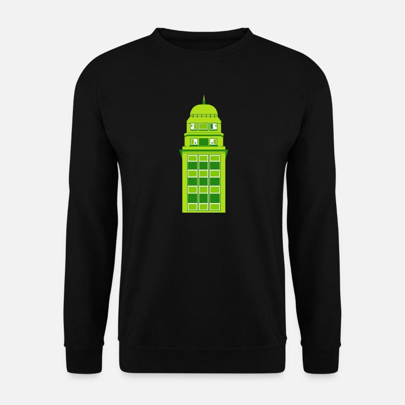 Retro Green Tower Clock - Unisex Sweatshirt - black