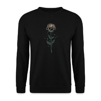 Elegant Rose Illustration - Unisex Sweatshirt - black - Front - Alina (178cm) & Michal (187cm)