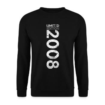 Limited Edition 2008 18th Birthday Gift - Unisex Sweatshirt - black - Front - Alina (178cm) & Michal (187cm)