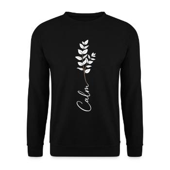 Eukalyptus Zweig Minimalistische Botanik - Unisex Pullover - Schwarz - Vorne - Alina (178cm) & Michal (187cm)