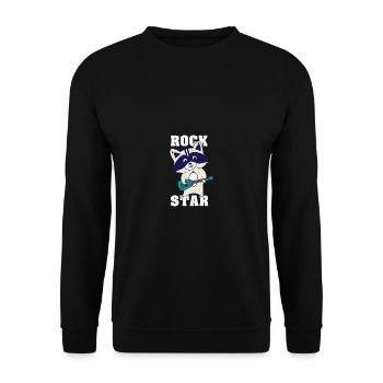 Raccoon Rock Star Guitare Rockin' Music Singer - Sweat-shirt Unisexe - noir - Devant - Alina (178cm) & Michal (187cm)