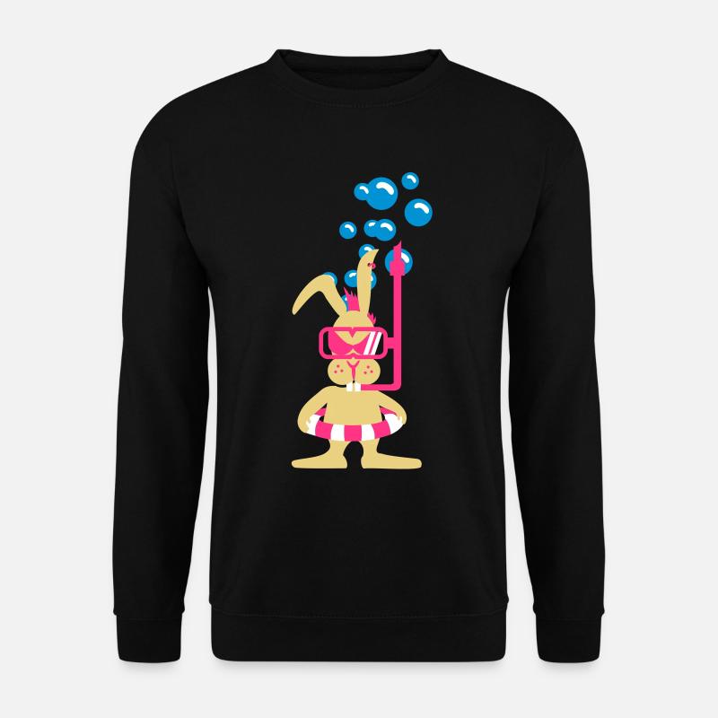 Diver bunny (3c) - Unisex Pullover - Schwarz
