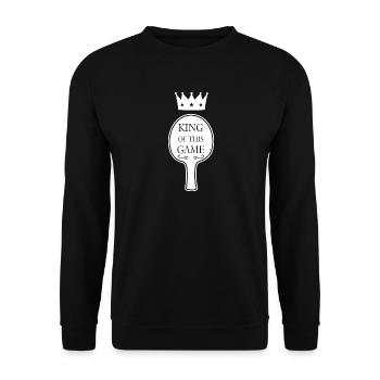 tischtennisplatte ,tischtennis ball,tischtennis sc - Unisex Pullover - Schwarz - Vorne - Alina (178cm) & Michal (187cm)