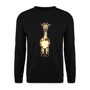 gfk Giraffe Herz Kinder Zoo Safari Geschenk - Unisex Pullover - Schwarz - Vorne - Alina (178cm) & Michal (187cm)