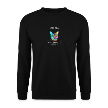Cat Cats are my favorite people gift idea - Unisex Sweatshirt - black - Front - Alina (178cm) & Michal (187cm)