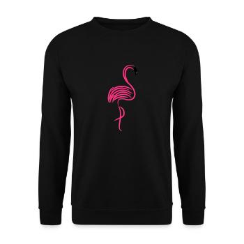 Flamingo Geschenk - Unisex Pullover - Schwarz - Vorne - Alina (178cm) & Michal (187cm)