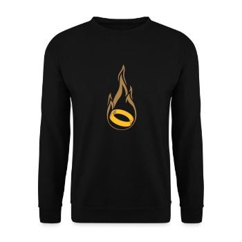 heiss brennen feuer flamme fackel heiraten ring ho - Unisex Pullover - Schwarz - Vorne - Alina (178cm) & Michal (187cm)