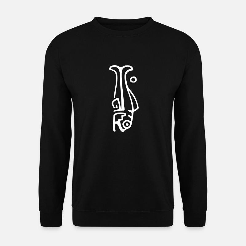 Fisch weiß - Unisex Pullover - Schwarz