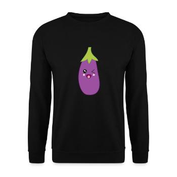 Aubergine Légume Costume Carnaval Carnaval - Sweat-shirt Unisexe - noir - Devant - Alina (178cm) & Michal (187cm)
