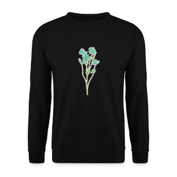 Shrub plant - mosaic illustration white - Unisex Sweatshirt - black - Front - Alina (178cm) & Michal (187cm)