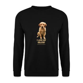 I love my Goldie! - Unisex Pullover - Schwarz - Vorne - Alina (178cm) & Michal (187cm)