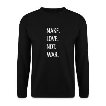 funny 60s love present sayings peace - Unisex Sweatshirt - black - Front - Alina (178cm) & Michal (187cm)