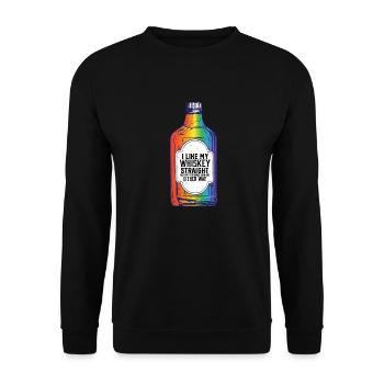 LGBT fier allié J’aime mon whisky hétéro LGBTQ - Sweat-shirt Unisexe - noir - Devant - Alina (178cm) & Michal (187cm)
