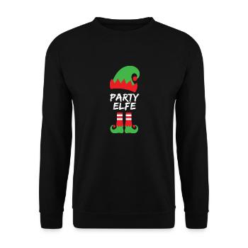 Party Elfe Outfit Weihnachten Geschenk Feiern - Unisex Pullover - Schwarz - Vorne - Alina (178cm) & Michal (187cm)