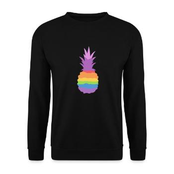 Pineapple Rainbow - Unisex Sweatshirt - black - Front - Alina (178cm) & Michal (187cm)