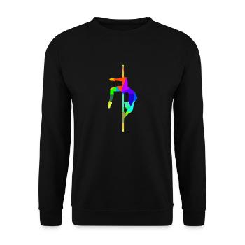 Pole Dancing Rainbow Colors Polygon Sports - Unisex Sweatshirt - black - Front - Alina (178cm) & Michal (187cm)
