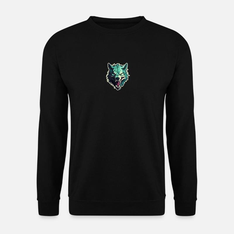 Wolf - Illustration - Unisex Sweatshirt - black