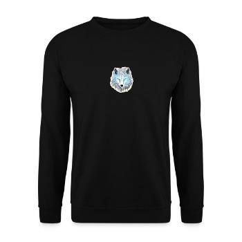 Wolf - Illustration - Unisex Pullover - Schwarz - Vorne - Alina (178cm) & Michal (187cm)