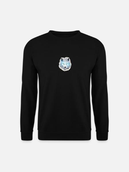 Wolf - Illustration - Unisex Pullover - Schwarz