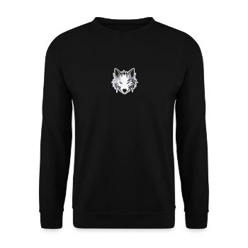 Wolf - Illustration - Unisex Pullover - Schwarz - Vorne - Alina (178cm) & Michal (187cm)