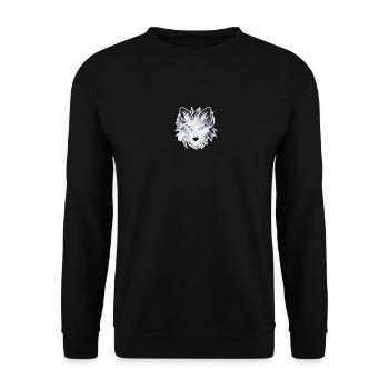 Wolf - Illustration - Unisex Pullover - Schwarz - Vorne - Alina (178cm) & Michal (187cm)