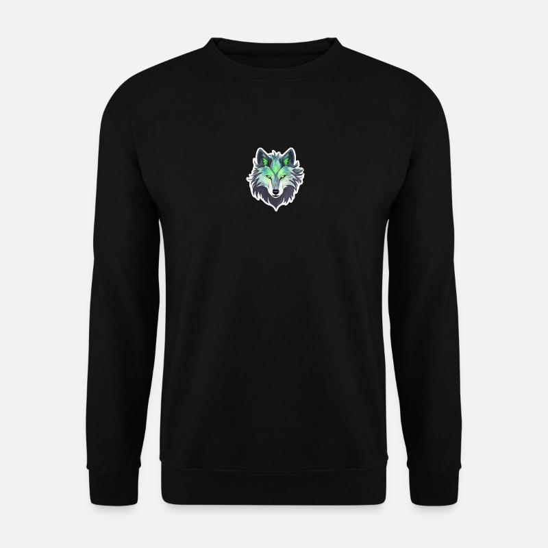 Wolf - Illustration - Unisex Pullover - Schwarz
