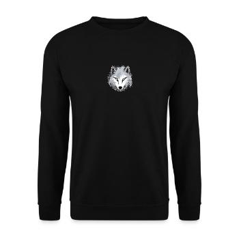 Wolf - Illustration - Unisex Pullover - Schwarz - Vorne - Alina (178cm) & Michal (187cm)