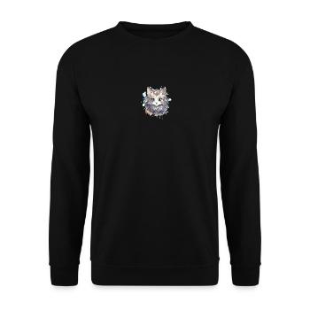 Chat - illustration - Sweat-shirt Unisexe - noir - Devant - Alina (178cm) & Michal (187cm)
