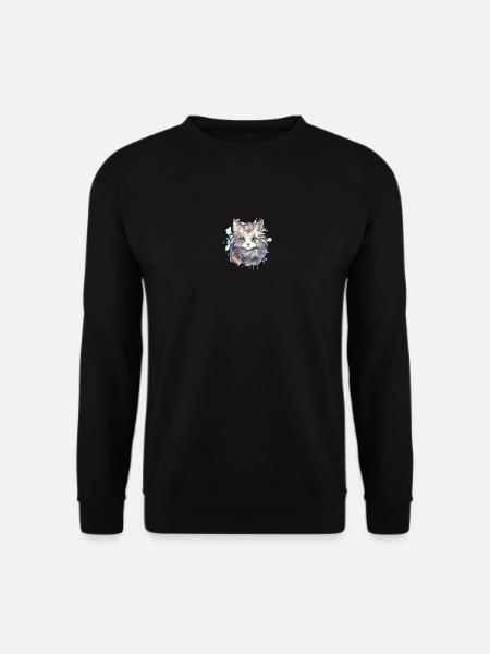 Cat - illustration - Unisex Sweatshirt - black
