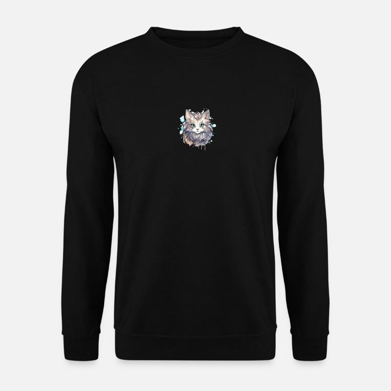 Cat - illustration - Unisex Sweatshirt - black