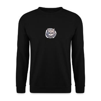 Chat - illustration - Sweat-shirt Unisexe - noir - Devant - Alina (178cm) & Michal (187cm)