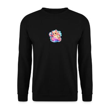 Chat - illustration - Sweat-shirt Unisexe - noir - Devant - Alina (178cm) & Michal (187cm)