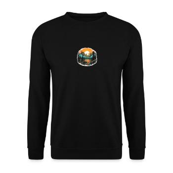 Landschaft - Illustration - Unisex Pullover - Schwarz - Vorne - Alina (178cm) & Michal (187cm)