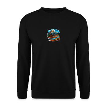 Paysage - Illustration - Sweat-shirt Unisexe - noir - Devant - Alina (178cm) & Michal (187cm)