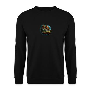 Paysage - Illustration - Sweat-shirt Unisexe - noir - Devant - Alina (178cm) & Michal (187cm)