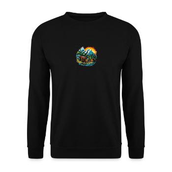 Paysage - Illustration - Sweat-shirt Unisexe - noir - Devant - Alina (178cm) & Michal (187cm)