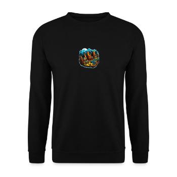 Paysage - Illustration - Sweat-shirt Unisexe - noir - Devant - Alina (178cm) & Michal (187cm)