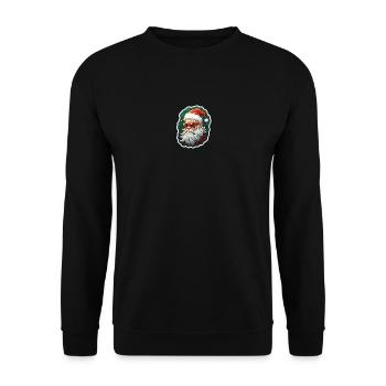 Weihnachtsmann - Illustration - Unisex Pullover - Schwarz - Vorne - Alina (178cm) & Michal (187cm)
