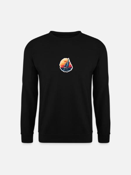 Sailboat - illustration - Unisex Sweatshirt - black