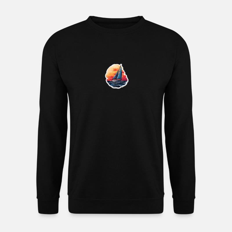 Sailboat - illustration - Unisex Sweatshirt - black