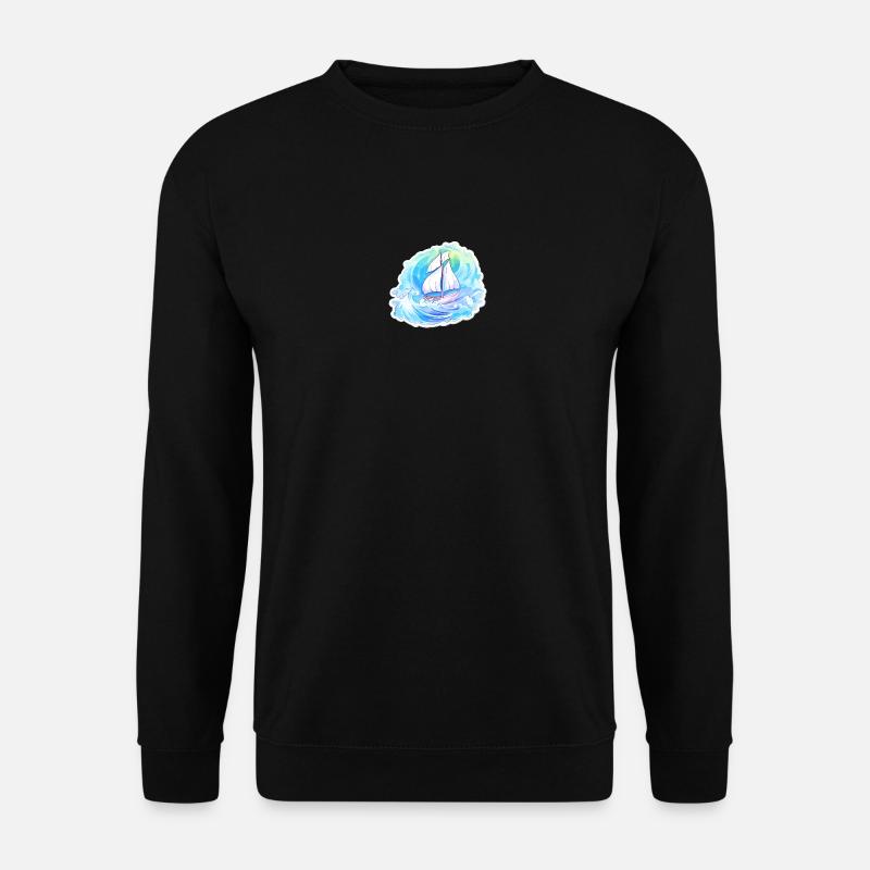 Segelboot - Illustration - Unisex Pullover - Schwarz