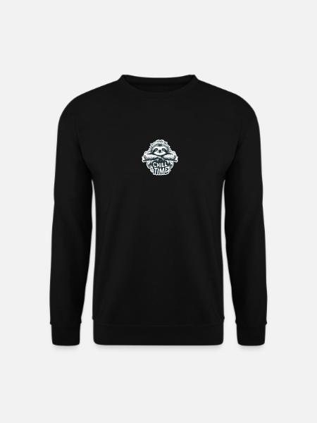 Chill Time - Sloth Illustration - Unisex Sweatshirt - black