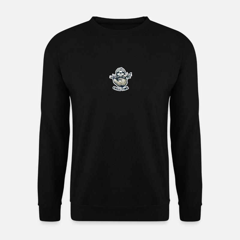 Chill Time - Faultier Illustration - Unisex Pullover - Schwarz