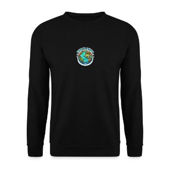 Explore Earth - Erde Illustration - Unisex Pullover - Schwarz - Vorne - Alina (178cm) & Michal (187cm)