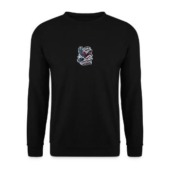 Soar High - bird illustration - Unisex Sweatshirt - black - Front - Alina (178cm) & Michal (187cm)